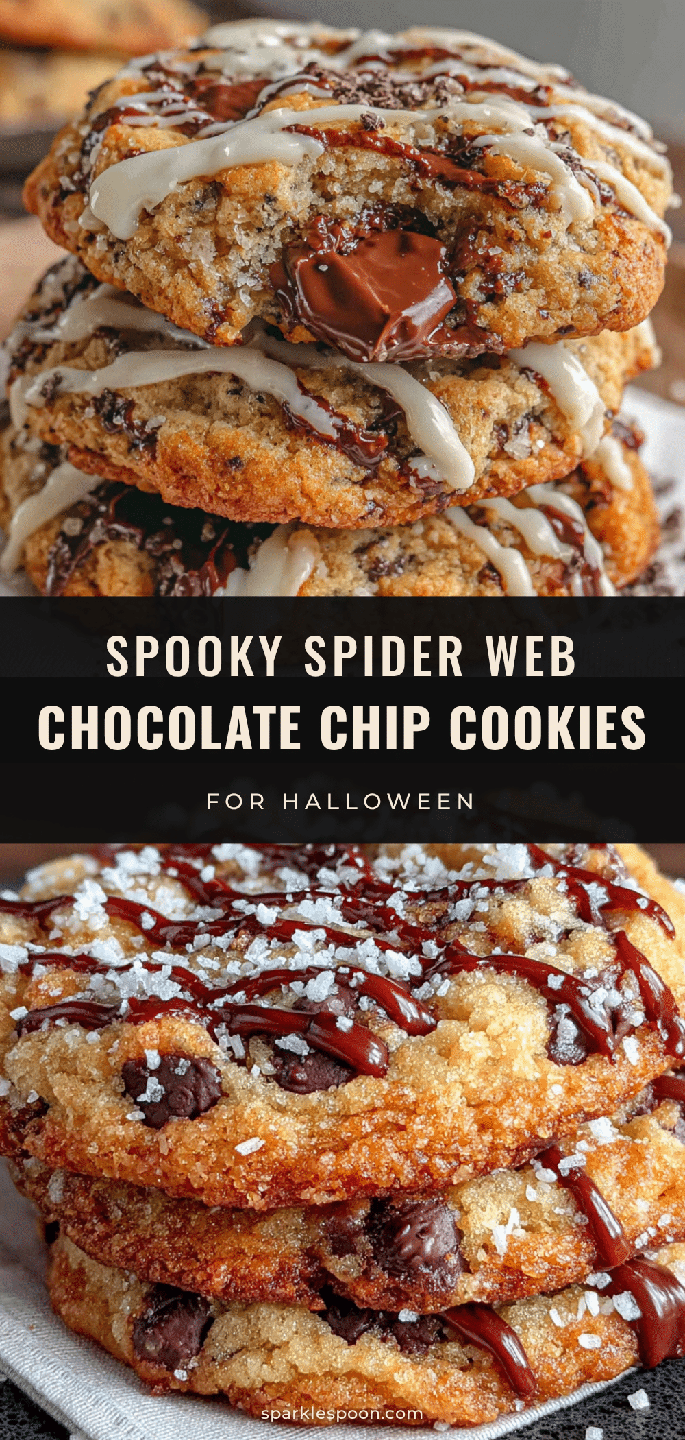 Spooky Spider Web Chocolate Chip Cookies recipe