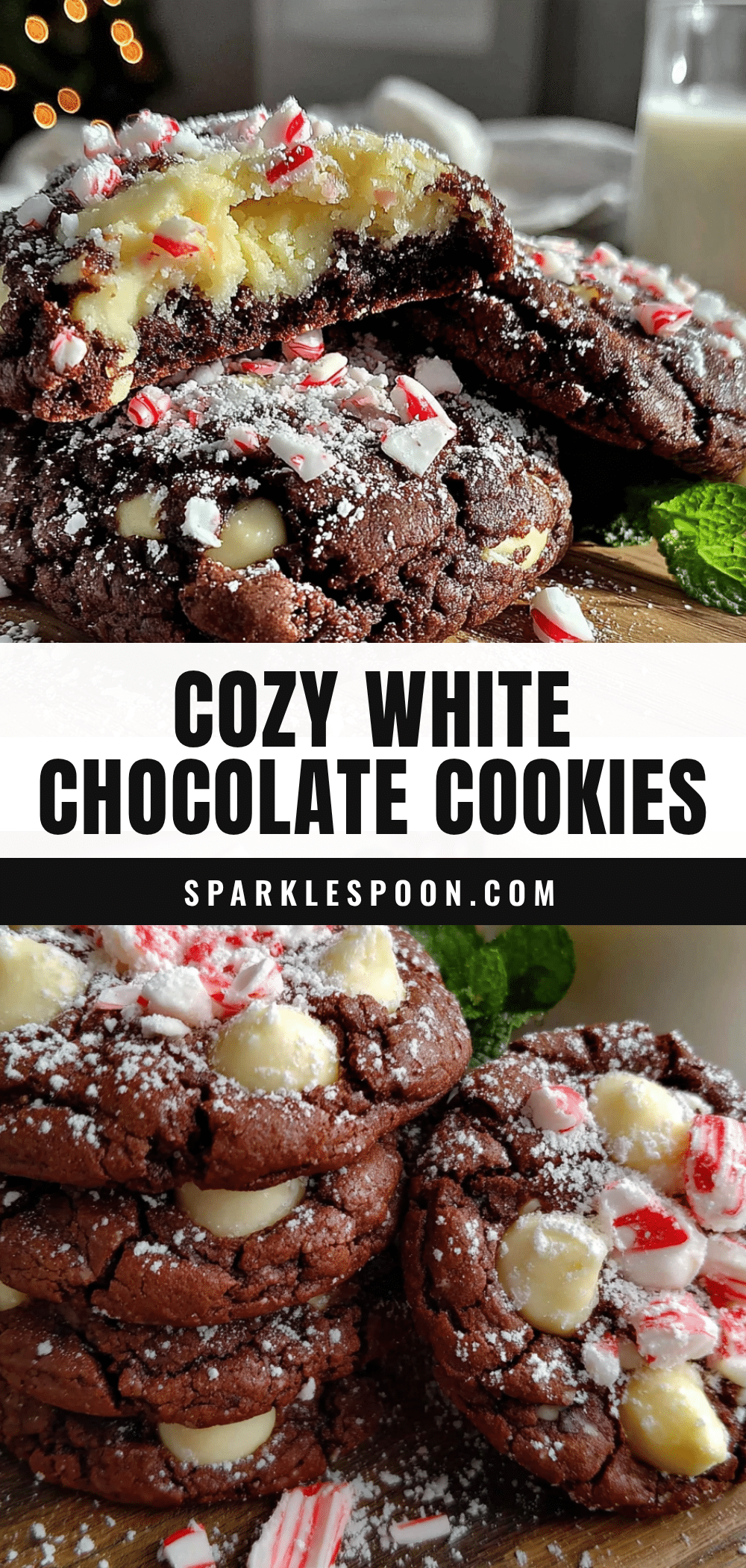 white chocolate peppermint crinkle cookies recipe